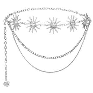 2764 Moon Body Metal Waist Chain Belly Belt Jewelry Accessoriess Silver Belts